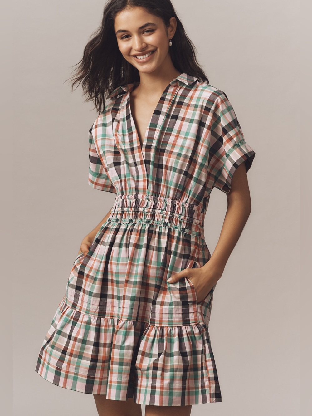 Anthropologie - The Somerset Plaid Mini Dress - Picture 4 of 13
